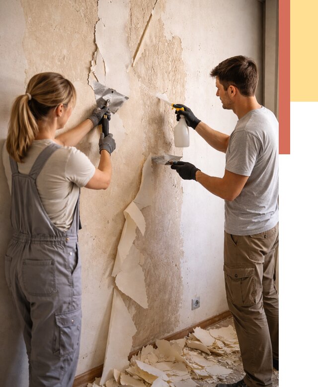 Снятие старых обоев в Усть-куте от 5406 руб. под ключ недорого | ОТДЕЛОЧНИК-Утк