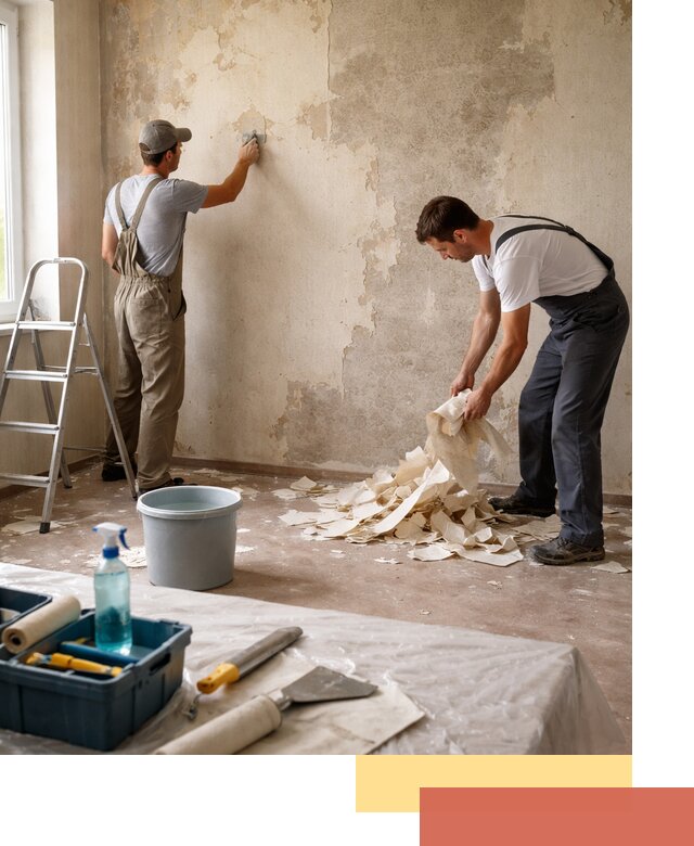 Снятие старых обоев в Усть-куте быстро и качественно