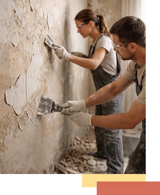 Снятие старой шпаклевки и подготовка поверхностей в Усть-куте