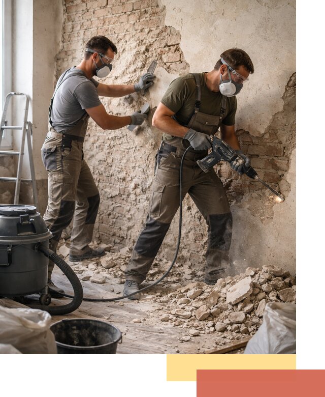 Демонтаж штукатурки со стен в Усть-куте быстро и аккуратно