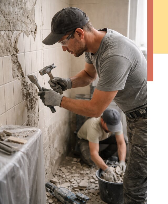 Демонтаж плитки со стен в Усть-куте от 875 руб. — быстро и недорого | ОТДЕЛОЧНИК-Утк