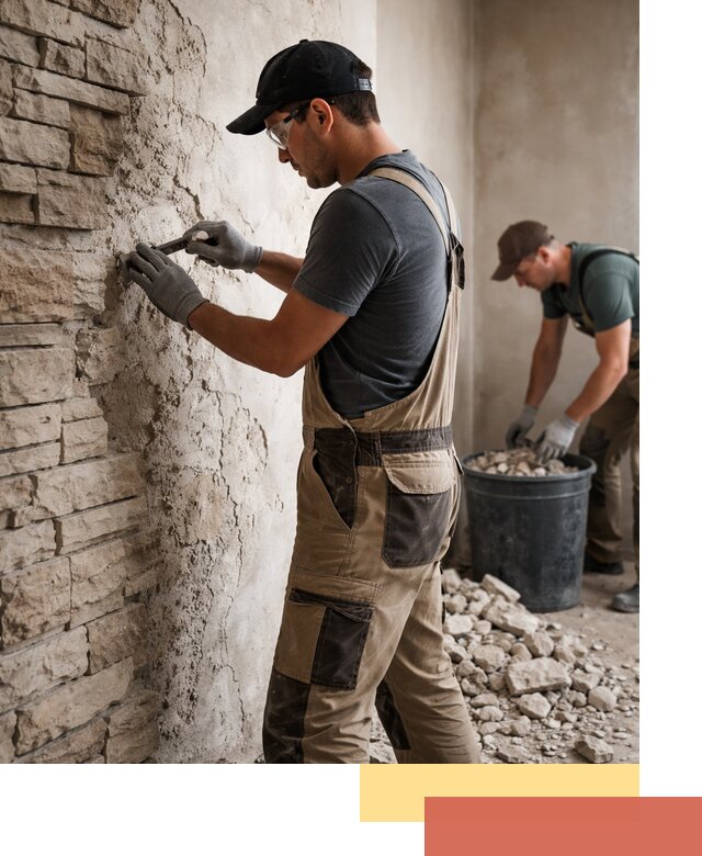 Демонтаж декоративного камня в Усть-куте профессионально и безопасно