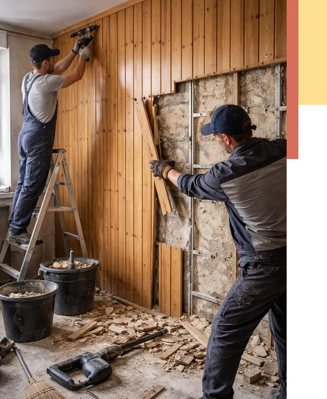 Демонтаж вагонки со стен в Усть-куте от 1493 руб. — снятие, удаление, срочно | ОТДЕЛОЧНИК-Утк