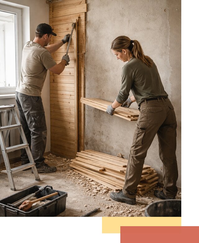 Демонтаж вагонки со стен в Усть-куте — профессиональный демонтаж