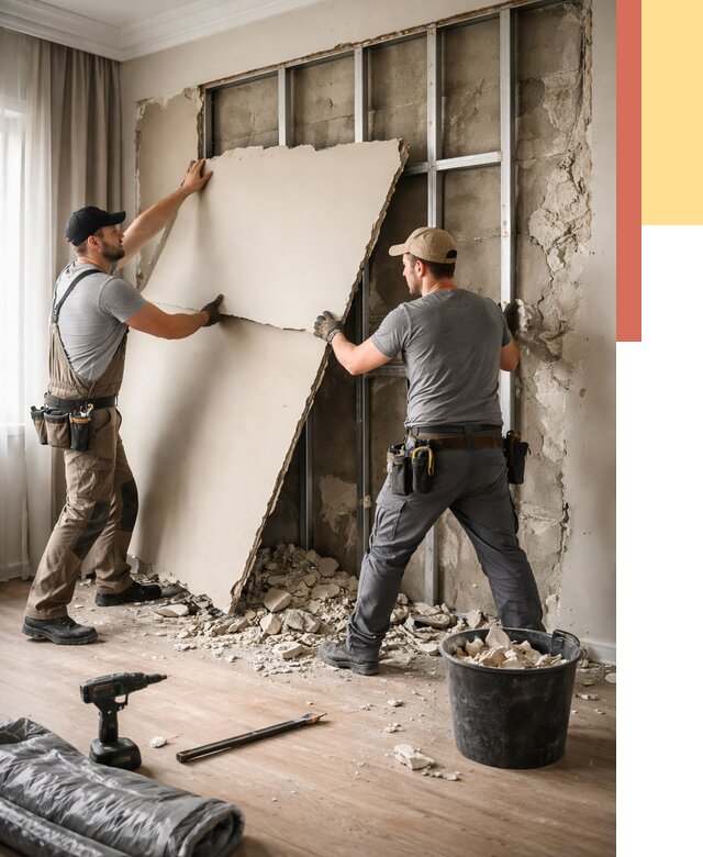 Демонтаж гипсокартона со стен в Усть-куте от 360 руб. — услуги демонтажа | ОТДЕЛОЧНИК-Утк