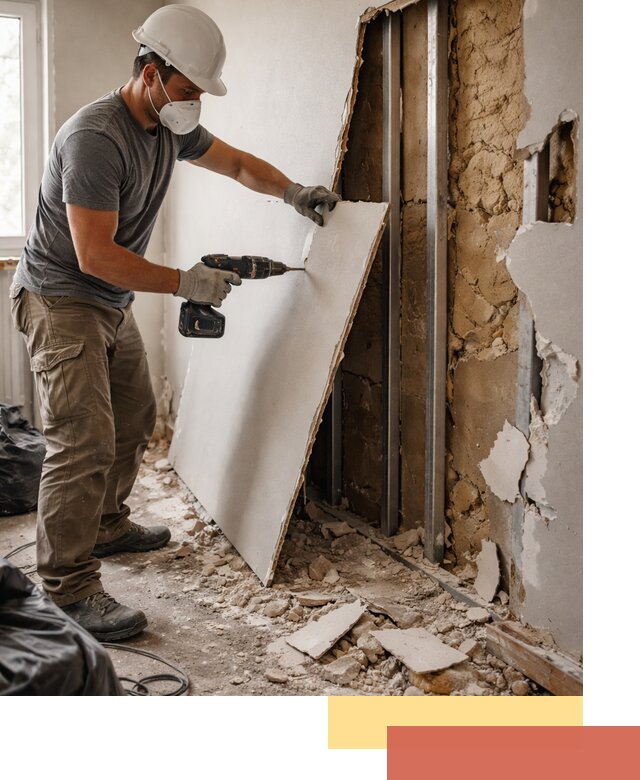 Демонтаж гипсокартона со стен в Усть-куте качественно и быстро