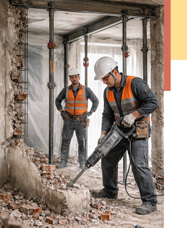 Снос несущих стен в Усть-куте от 10554 руб. — демонтаж несущей стены под ключ | ОТДЕЛОЧНИК-Утк