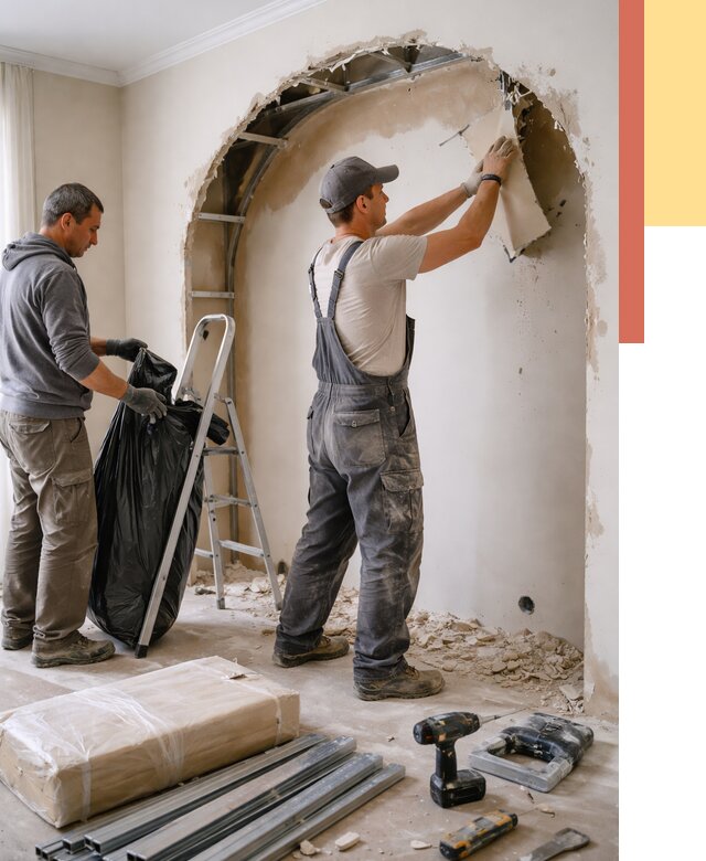 Демонтаж арки из гипсокартона в Усть-куте от 3604 руб. — услуги под ключ | ОТДЕЛОЧНИК-Утк