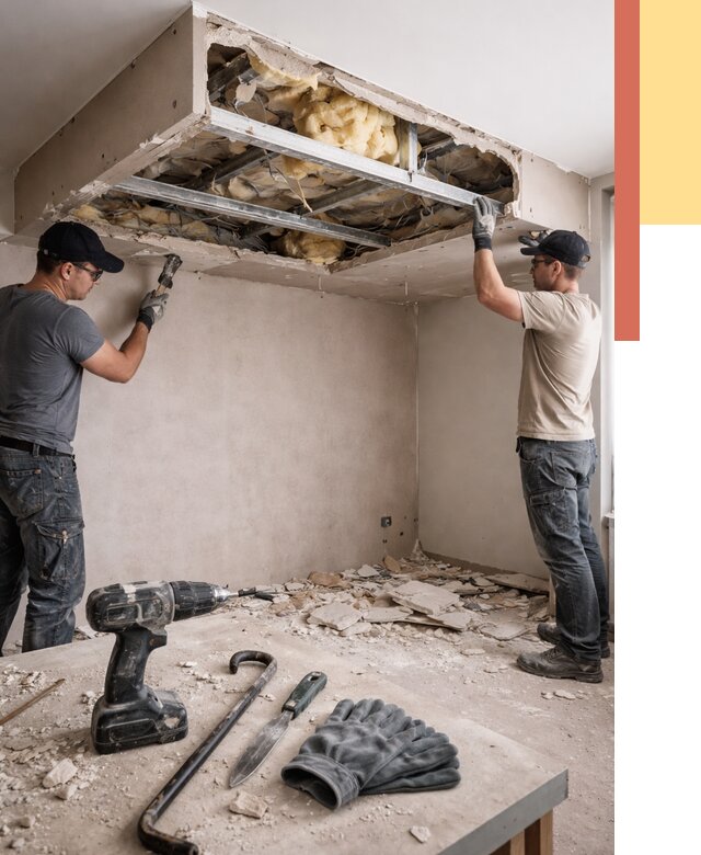 Демонтаж короба из гипсокартона в Усть-куте от 1565 руб. — быстро и недорого | ОТДЕЛОЧНИК-Утк