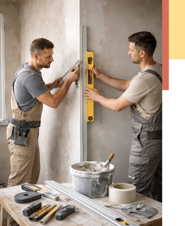 Выведение углов стен в Усть-куте от 1905 руб. быстро и недорого | ОТДЕЛОЧНИК-Утк