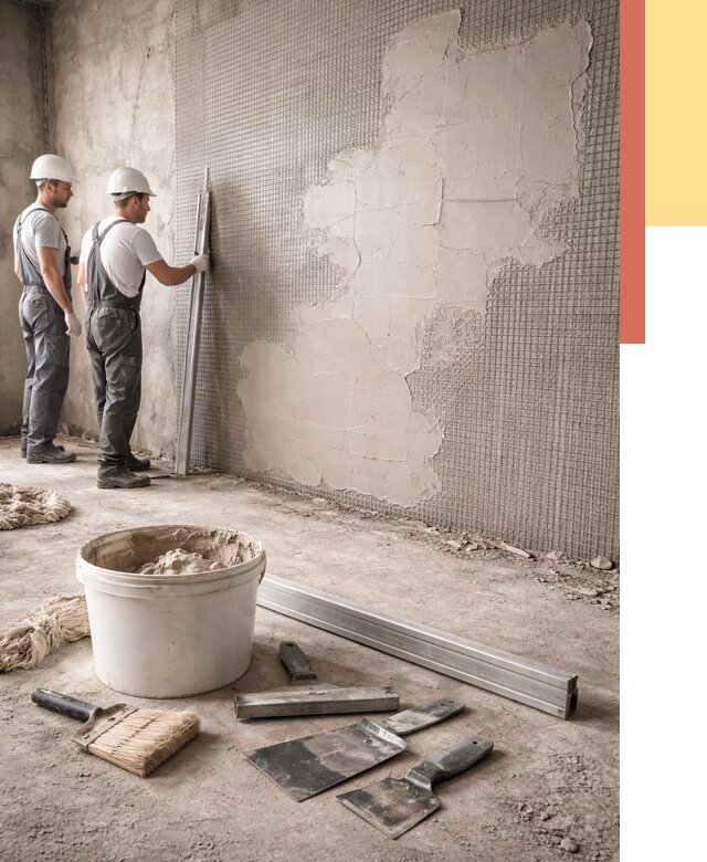 Штукатурка стен по сетке в Усть-куте от 5663 руб./м2 — быстро и недорого | ОТДЕЛОЧНИК-Утк