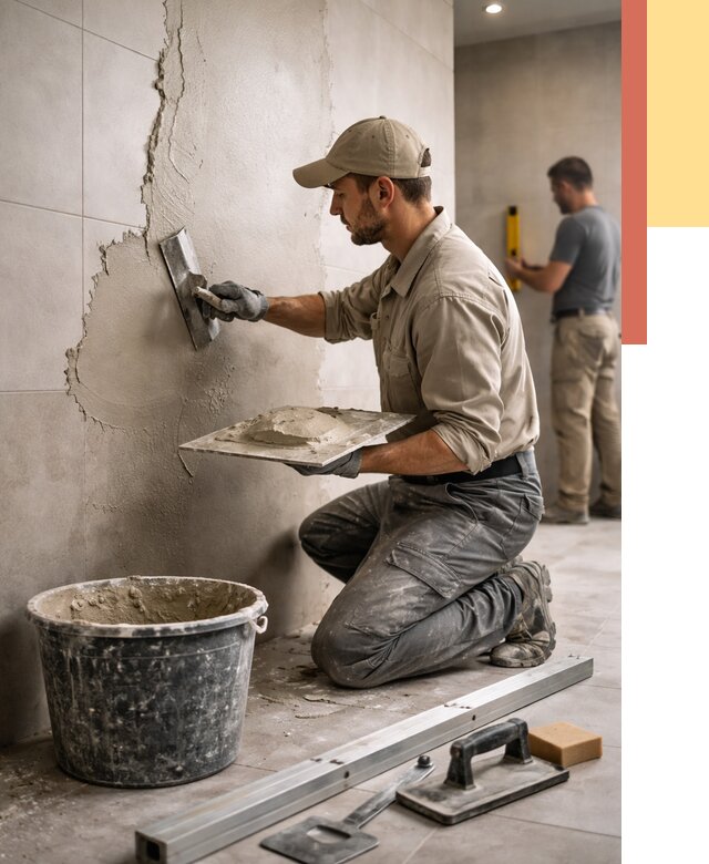 Штукатурка стен в ванной в Усть-куте от 4634 руб./м² — выравнивание под ключ | ОТДЕЛОЧНИК-Утк