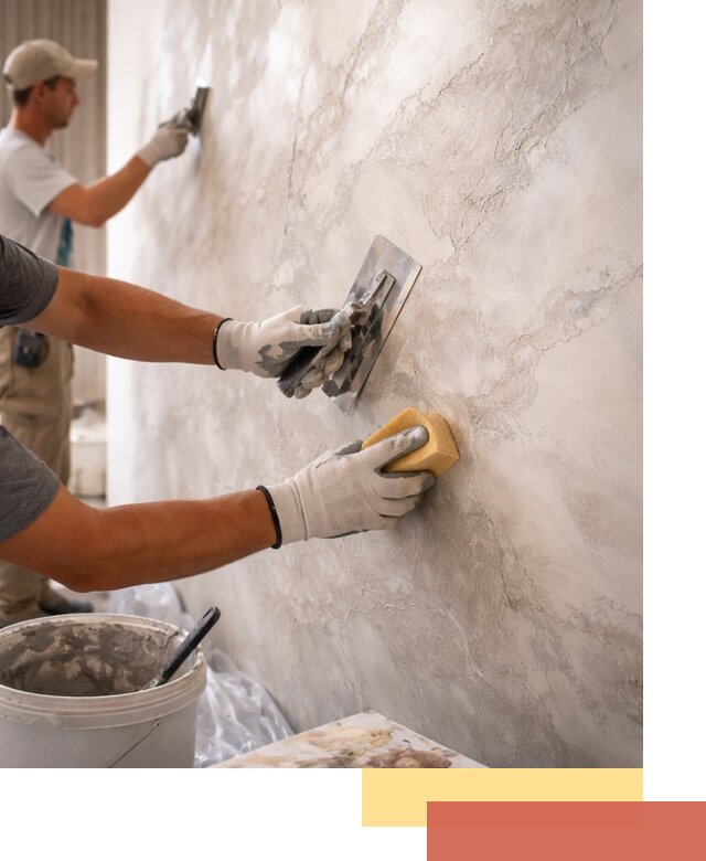 Декоративная штукатурка под мрамор в Усть-куте для стен и потолков