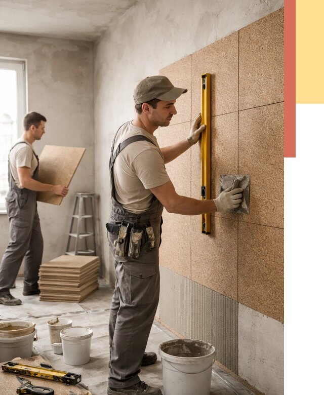 Монтаж пробковых панелей на стены в Усть-куте от 3604 руб. — ОТДЕЛОЧНИК-Утк