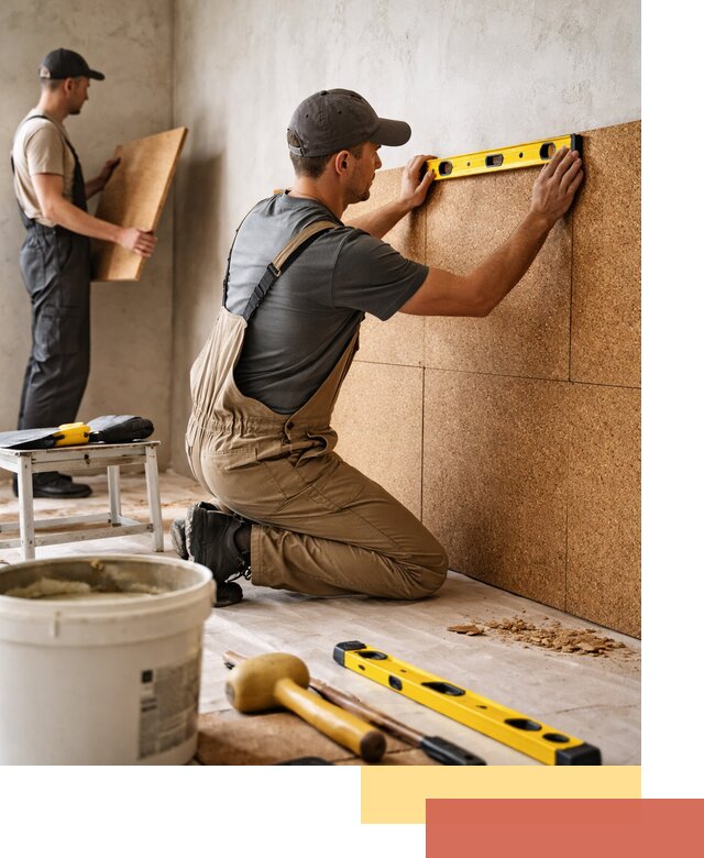 Монтаж пробковых панелей на стены в Усть-куте быстро и качественно