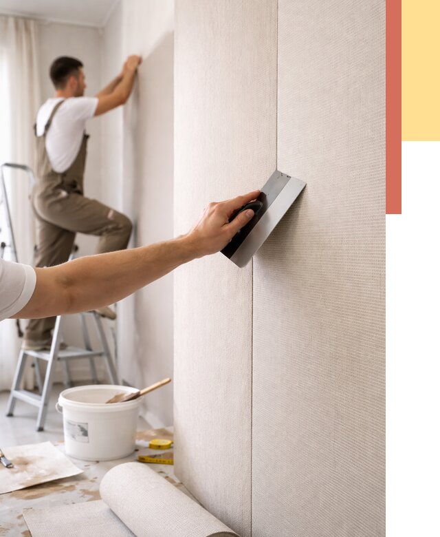 Поклейка текстильных обоев в Усть-куте от 4634 руб. под ключ | ОТДЕЛОЧНИК-Утк