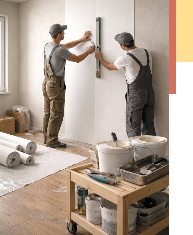 Поклейка стеклообоев в Усть-куте от 6693 руб. за м2 — быстро и недорого | ОТДЕЛОЧНИК-Утк