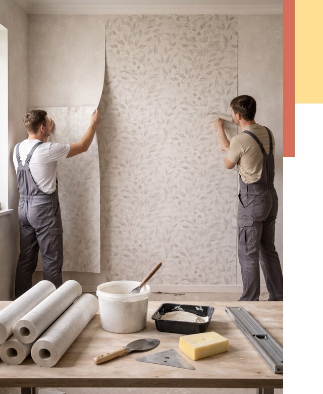 Поклейка обоев с подбором рисунка в Усть-куте от 3604 руб. | ОТДЕЛОЧНИК-Утк - быстро и недорого