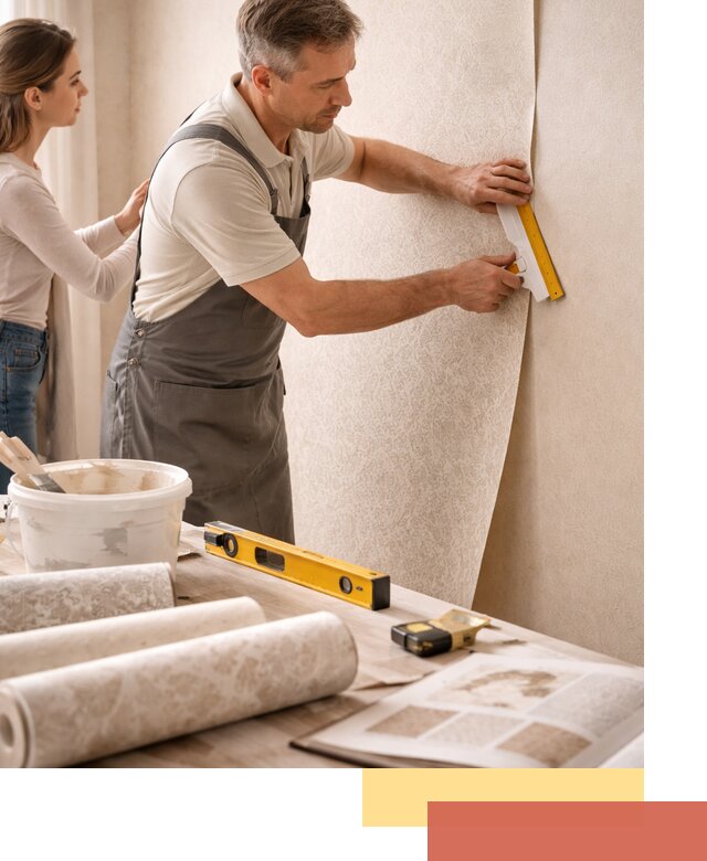 Поклейка обоев с подбором рисунка в Усть-куте