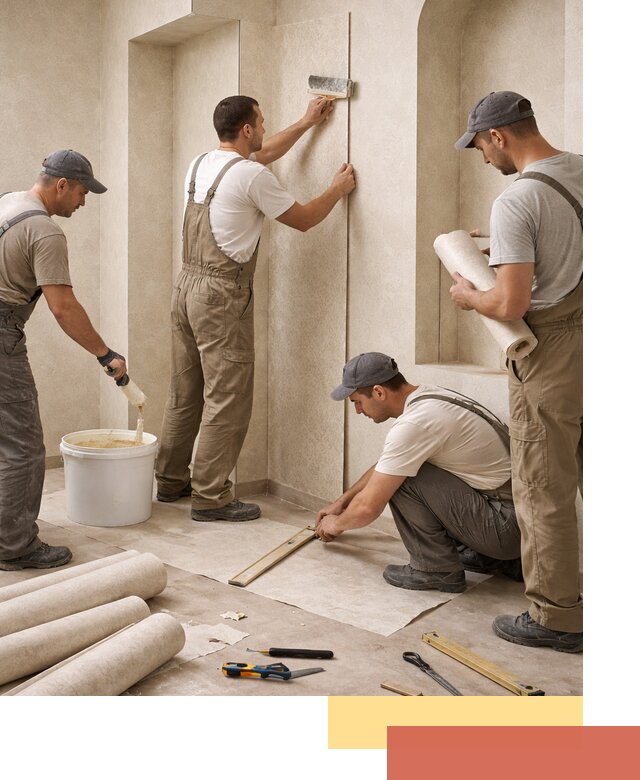 Поклейка обоев на сложные стены и неровные поверхности в Усть-куте