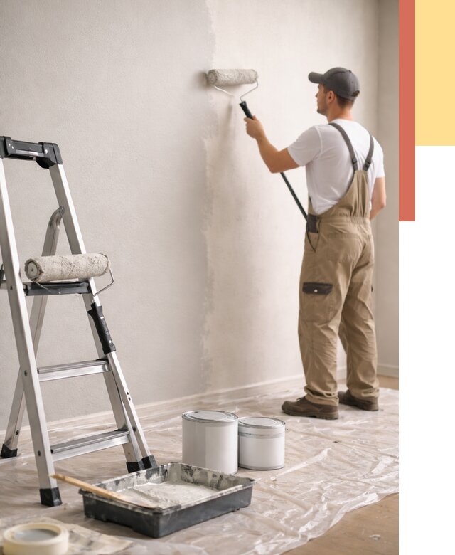 Покраска стен латексной краской в Усть-куте от 4634 руб. за м2 | ОТДЕЛОЧНИК-Утк