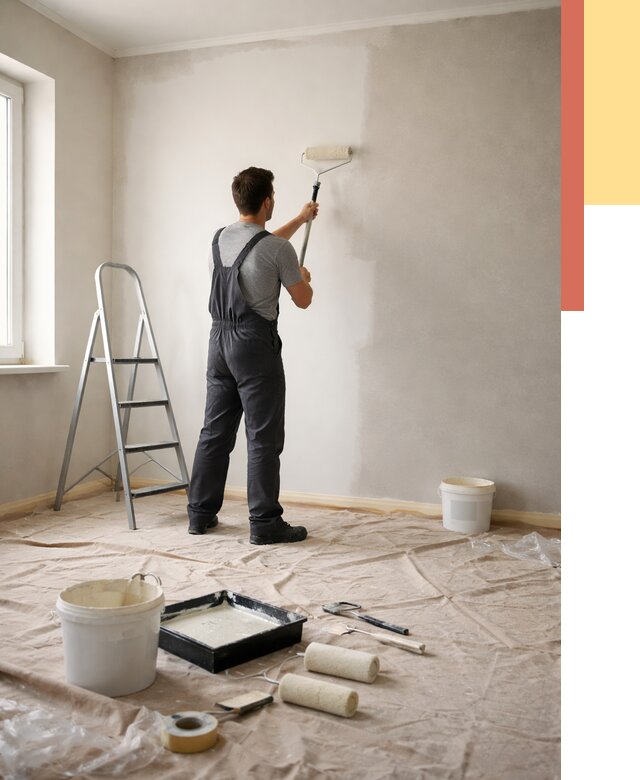 Покраска стен моющейся краской в Усть-куте от 360 руб./м² — быстро и недорого | ОТДЕЛОЧНИК-Утк