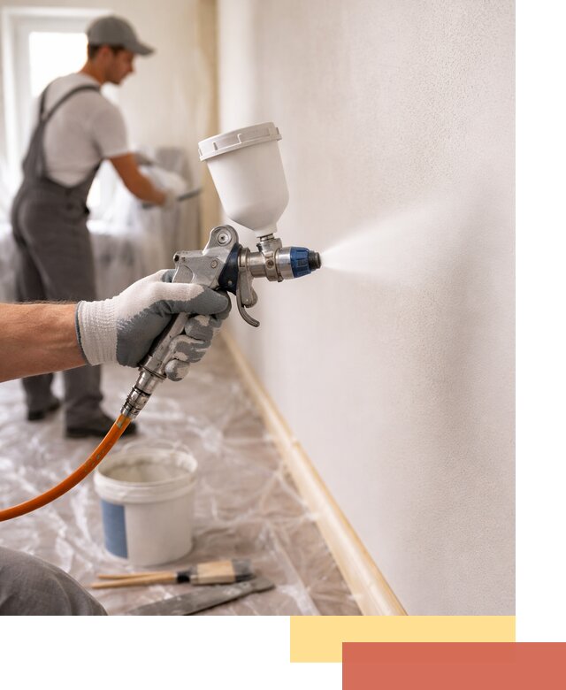 Покраска стен краскопультом в Усть-куте быстро и качественно