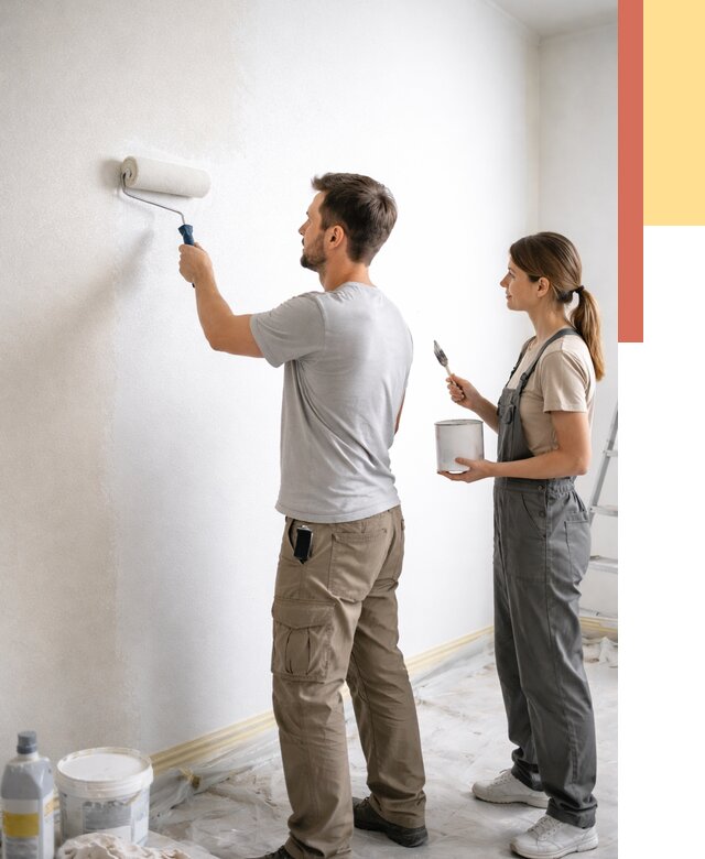 Окраска стен по стеклохолсту в Усть-куте от 4634 руб/м² под ключ | ОТДЕЛОЧНИК-Утк