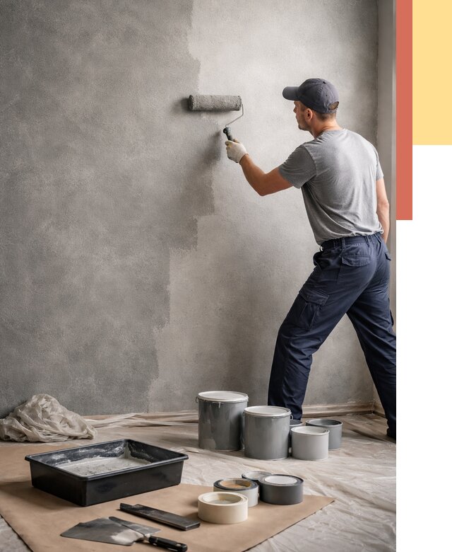 Покраска стен под бетон в Усть-куте от 669 руб. за м2 — быстро и недорого | ОТДЕЛОЧНИК-Утк