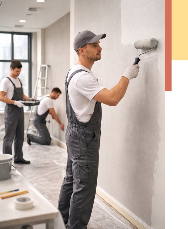 Покраска стен в офисе в Усть-куте от 8752 руб. — быстро и недорого | ОТДЕЛОЧНИК-Утк