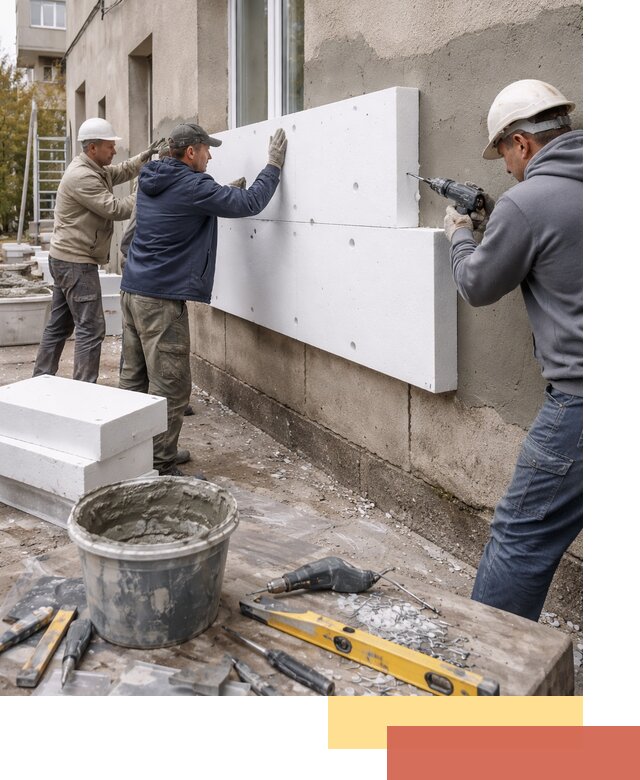 Утепление наружных стен пенопластом в Усть-куте