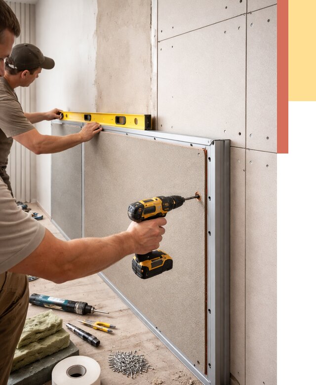 Шумоизоляция стен панелями ЗИПС в Усть-куте от 2265 руб./м² под ключ | ОТДЕЛОЧНИК-Утк