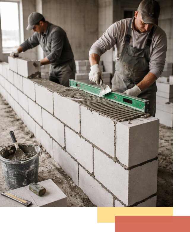 Кладка перегородок из газобетона в Усть-куте быстро и качественно