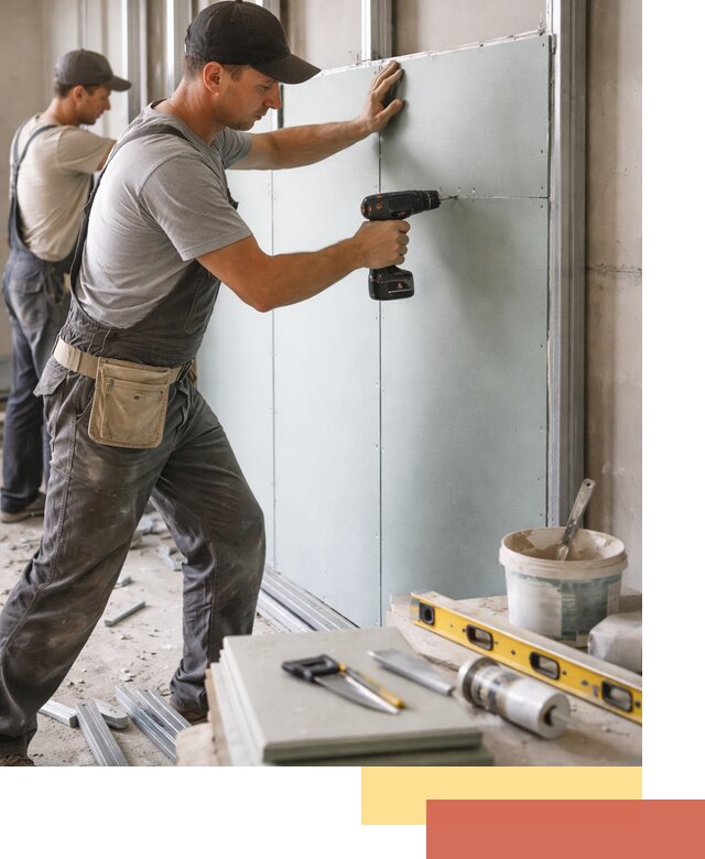 Кладка влагостойких перегородок ПГП в Усть-куте