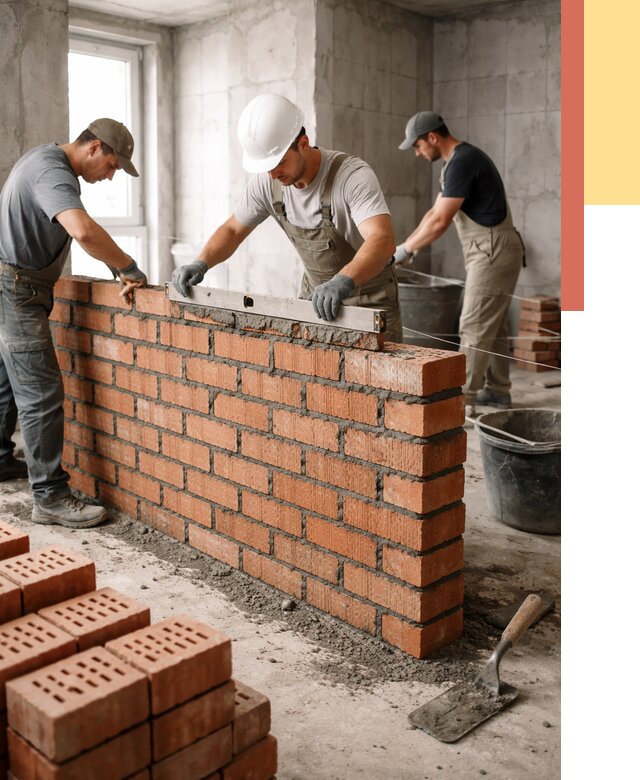 Кладка перегородок из кирпича в Усть-куте от 3604 руб. за м² | ОТДЕЛОЧНИК-Утк