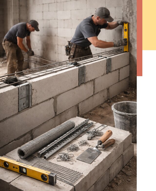 Армирование кладки перегородок в Усть-куте от 772 руб. под ключ | ОТДЕЛОЧНИК-Утк