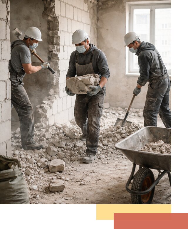 Демонтаж блочных перегородок в Усть-куте быстро и аккуратно