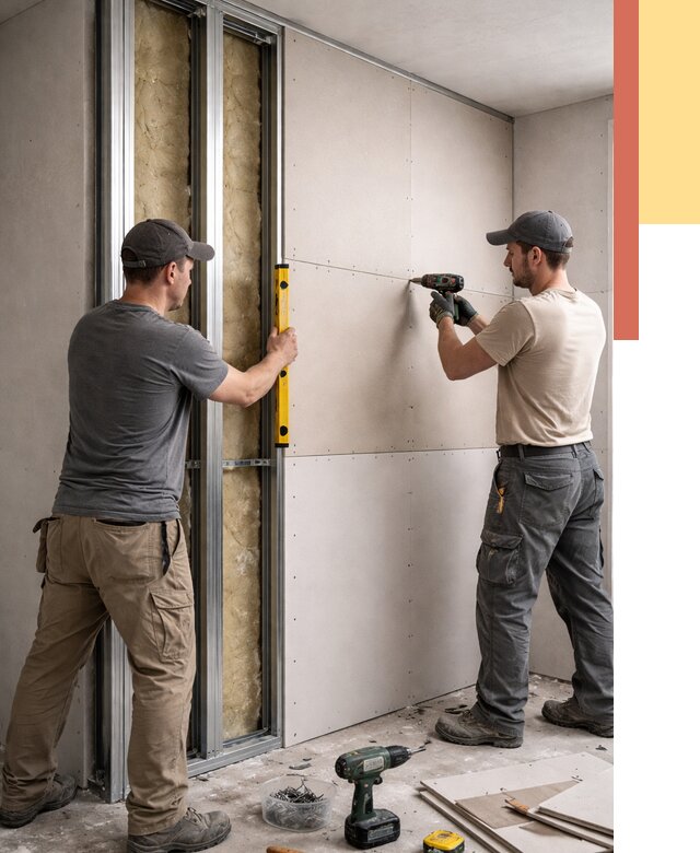 Монтаж двухслойной перегородки из гипсокартона в Усть-куте от 1493 руб. | ОТДЕЛОЧНИК-Утк