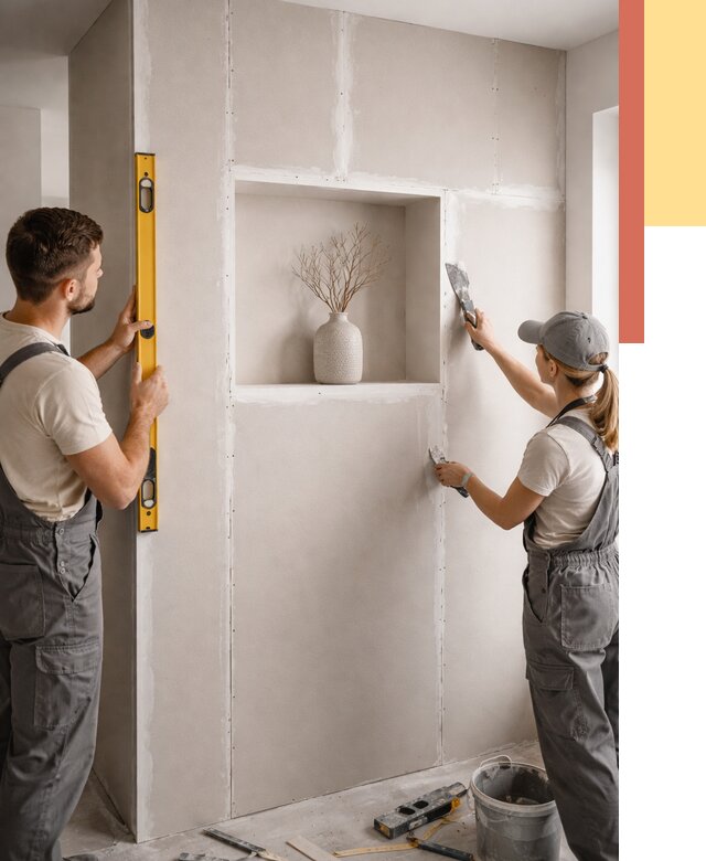 Перегородка из гипсокартона с нишей в Усть-куте от 3347 руб. под ключ | ОТДЕЛОЧНИК-Утк