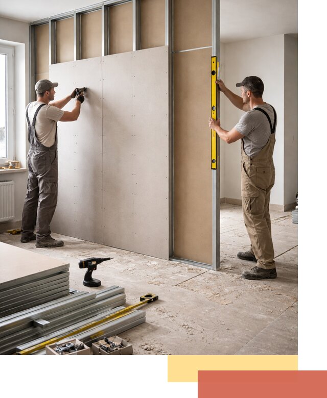 Зонирующая перегородка из гипсокартона под ключ в Усть-куте