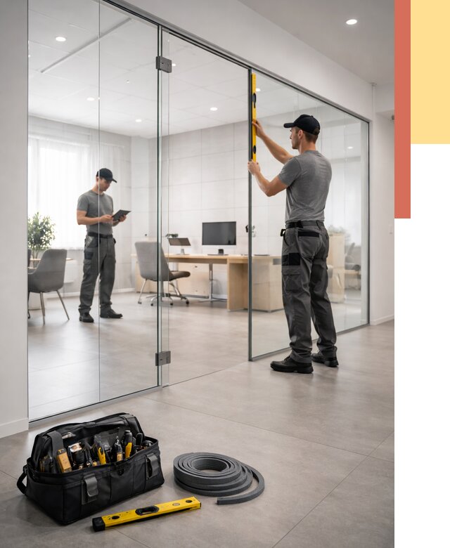 Цельностеклянные перегородки под ключ в Усть-куте от 9782 руб. — монтаж и цены | ОТДЕЛОЧНИК-Утк