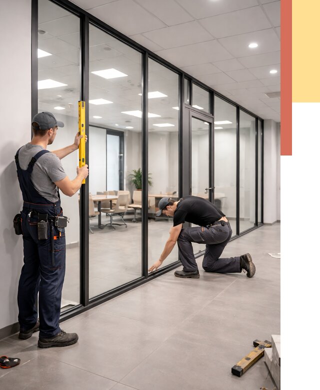 Каркасные стеклянные перегородки в Усть-куте под ключ от 9473 руб. | ОТДЕЛОЧНИК-Утк