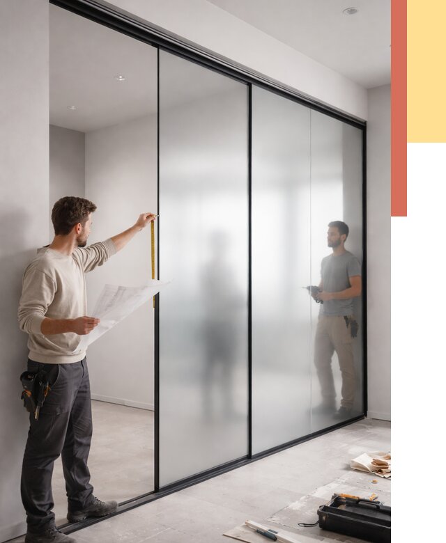 Матовые стеклянные перегородки в Усть-куте от 8752 руб. — монтаж и установка | ОТДЕЛОЧНИК-Утк