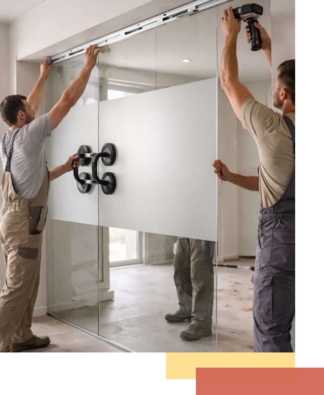 Матовые стеклянные перегородки под ключ в Усть-куте