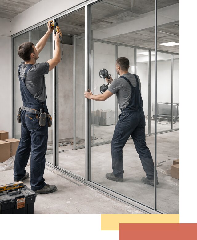 Алюминиевые перегородки со стеклом в Усть-куте — изготовление и монтаж