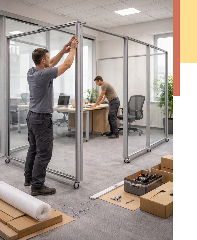 Мобильные офисные перегородки в Усть-куте от 12871 руб. — установка под ключ | ОТДЕЛОЧНИК-Утк