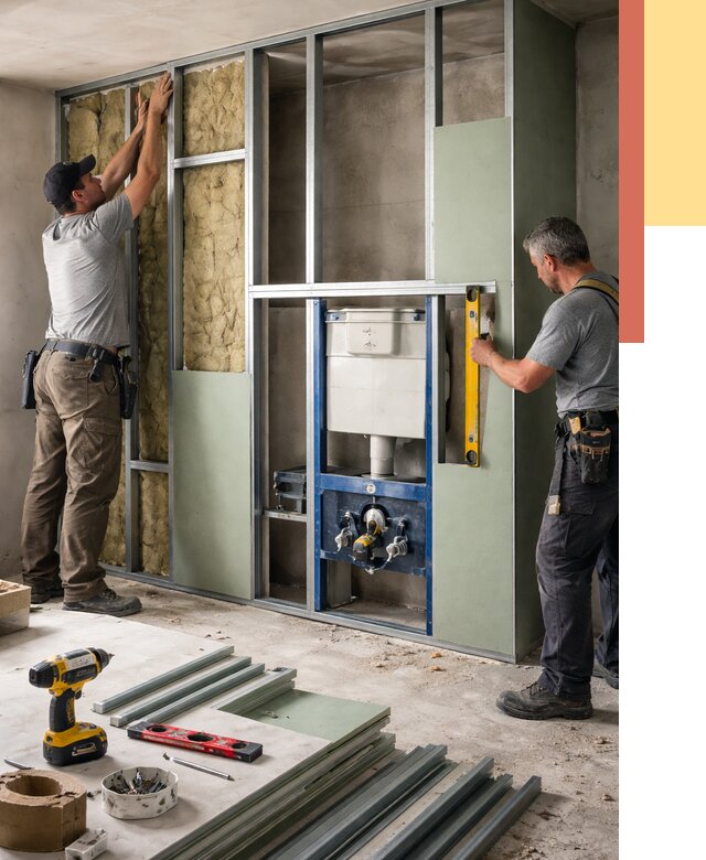 Установка сантехнических перегородок в Усть-куте от 8752 руб. | ОТДЕЛОЧНИК-Утк