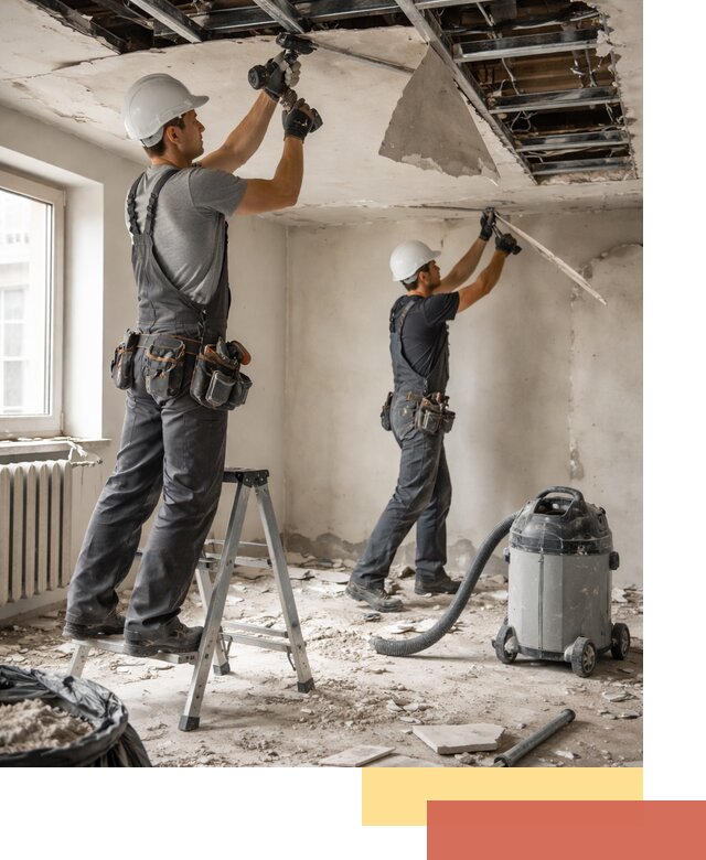 Демонтаж гипсокартонного потолка в Усть-куте быстро и аккуратно