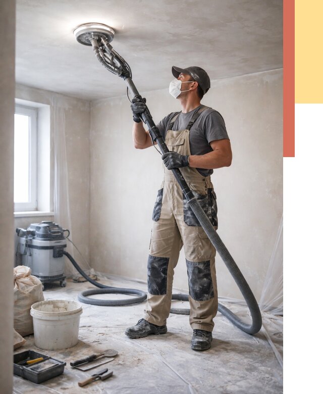 Шлифовка потолка в Усть-куте от 3604 руб. — услуги шлифования потолка | ОТДЕЛОЧНИК-Утк