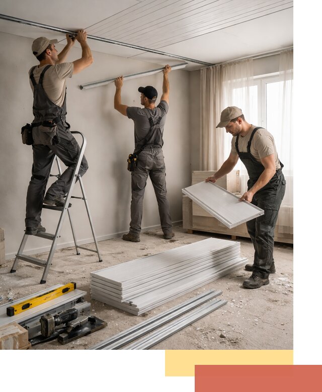 Монтаж потолка из ПВХ панелей в Усть-куте оперативно и качественно